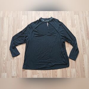 Lane Bryant Black Long Sleeve Top